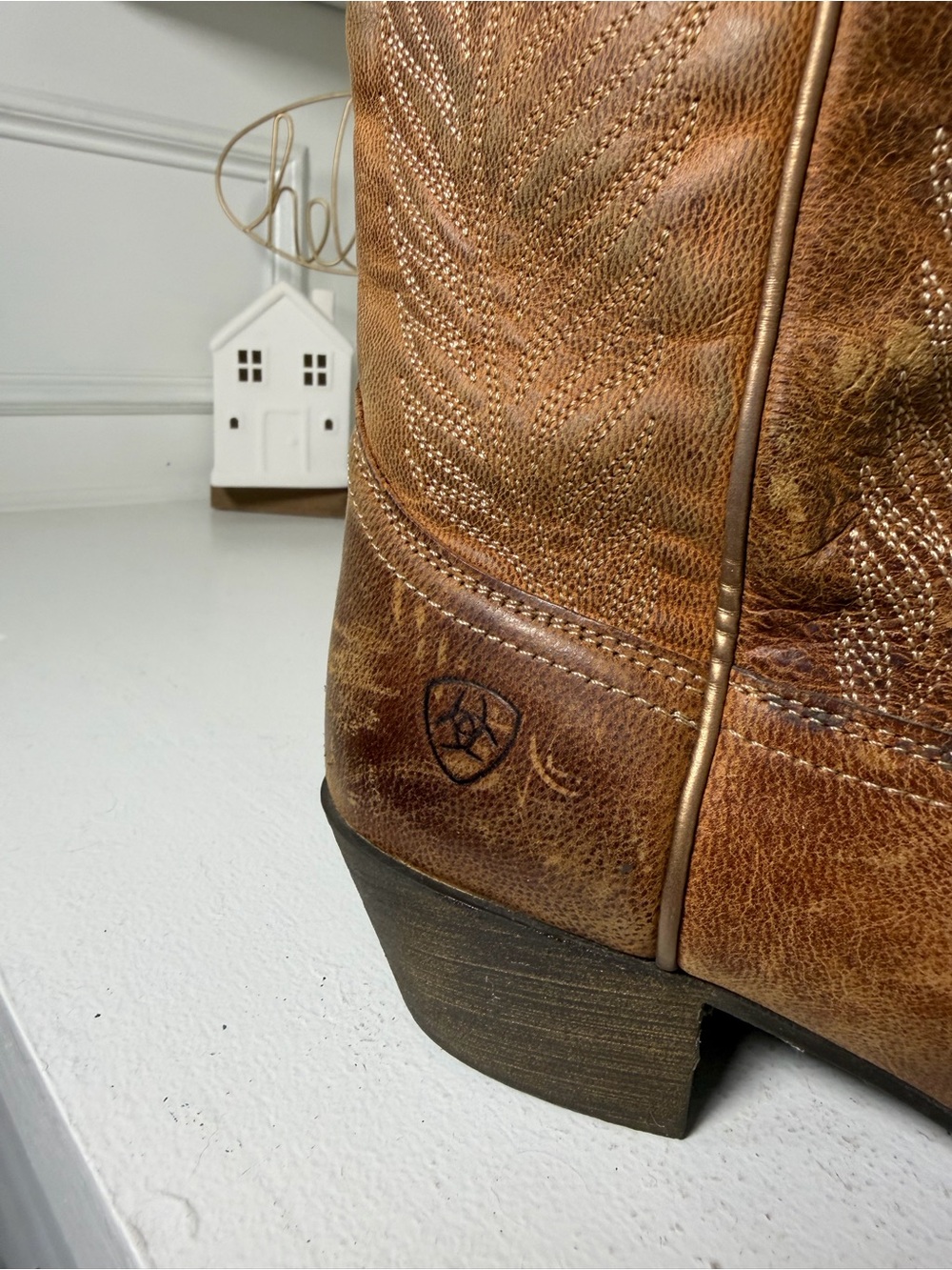 Ariat Cowboy Boots Women's 8B Brown Leather Point Toe Western Cowgirl Boots - Picture 6 of 10